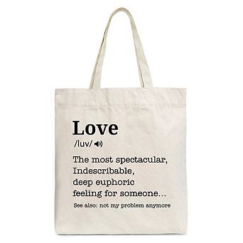 Love Not My Problem Anymore Definition Canvas Tote Bag, Sarcastic Gift Shopper for Exes