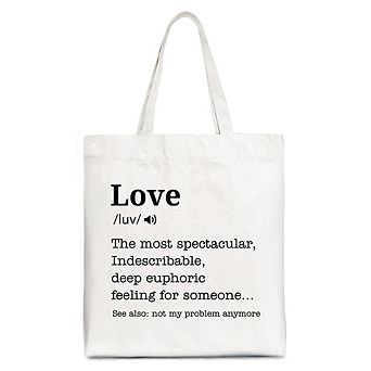 Love Not My Problem Anymore Definition Canvas Tote Bag, Sarcastic Gift Shopper for Exes