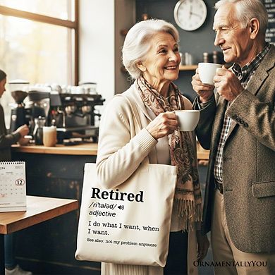 Retired Definition Canvas Tote Bag, Funny Retirement Gift Shopper for New Retirees