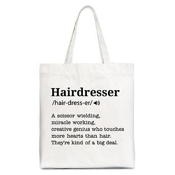 Hairdresser Definition Canvas Tote Bag, Funny Gift Shopper for Creative and Talented Stylists