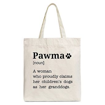 Pawma Definition Canvas Tote Bag, Funny Dog Lovers Mom Gift Shopper