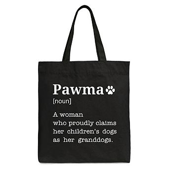 Pawma Definition Canvas Tote Bag, Funny Dog Lovers Mom Gift Shopper