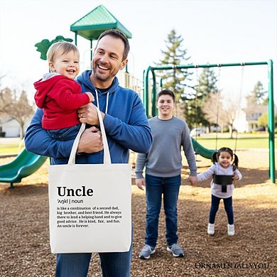 Uncle Definition Canvas Tote Bag, Funny Family Gift Shopper