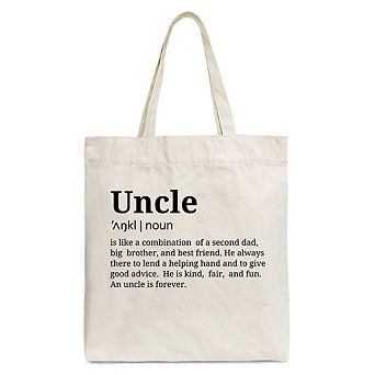 Uncle Definition Canvas Tote Bag, Funny Family Gift Shopper