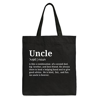 Uncle Definition Canvas Tote Bag, Funny Family Gift Shopper