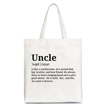 Uncle Definition Canvas Tote Bag, Funny Family Gift Shopper