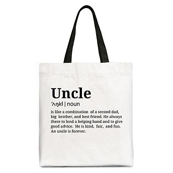 Uncle Definition Canvas Tote Bag, Funny Family Gift Shopper