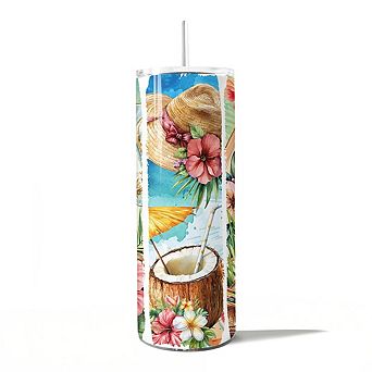 Summer Vibes 20oz Tumbler With Lid and Stainless Steel Straw
