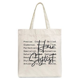 Hair Stylist Definition Canvas Tote Bag, Beauty Salon Appreciation Words Gift Shopper