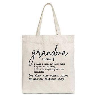 Grandma Definition Canvas Tote Bag, Funny Gift Shopper for Nana