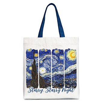 Vincent Van Gogh The Starry Night Canvas Tote Bag, Famous Painting Gift Shopper