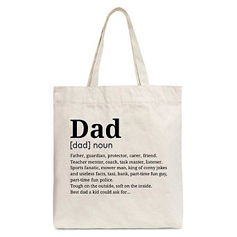 Dad Definition Canvas Tote Bag, Funny Fathers Day Gift Shopper
