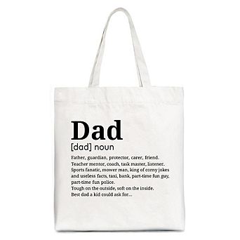 Dad Definition Canvas Tote Bag, Funny Fathers Day Gift Shopper