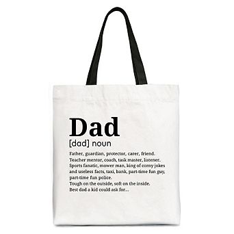 Dad Definition Canvas Tote Bag, Funny Fathers Day Gift Shopper