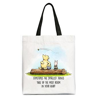 Sentimental Heartwarming Winnie-the-Pooh Quote Tote Bag, 1926 A.A. Milne Small Things Gift