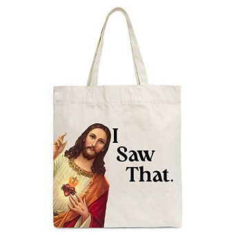 Jesus I Saw That Canvas Tote Bag, Whimsical Christians Gift Shopper