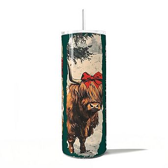 Small Town Christmas 20oz Tumbler With Lid and Stainless Steel Straw