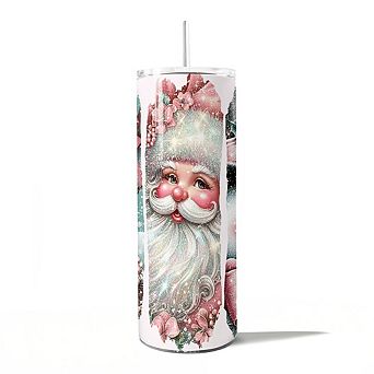 Vintage Tree, Reindeer, Santa and Snowman 20oz Tumbler With Lid and Stainless Steel Straw