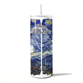 Vincent Van Gogh The Starry Night 20oz Tumbler With Lid and Stainless Steel Straw