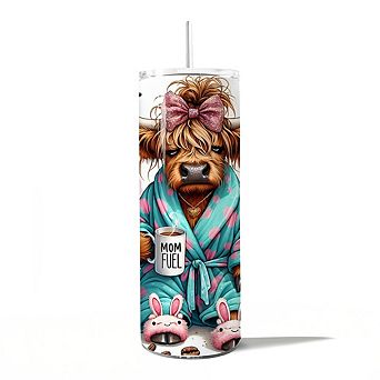 Highland Cow Mom Life 20oz Tumbler With Stainless Steel Straw, Sarcastic Motherhood Gift Cup