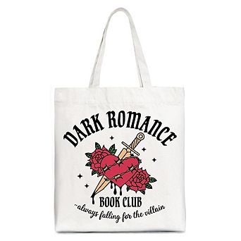 Dark Romance Book Club Canvas Tote Bag, Vintage Gothic Romantasy Bookish Gift Shopper