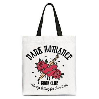 Dark Romance Book Club Canvas Tote Bag, Vintage Gothic Romantasy Bookish Gift Shopper