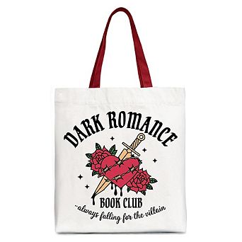 Dark Romance Book Club Canvas Tote Bag, Vintage Gothic Romantasy Bookish Gift Shopper