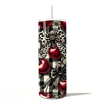 Coquette Cherries And Bows 20oz Tumbler With Stainless Steel Straw