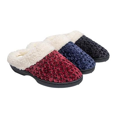 Roxoni Women's Timeless Knitted Pattern Fur Slippers Soft, Stylish & Cozy for Indoor/Outdoor Wear