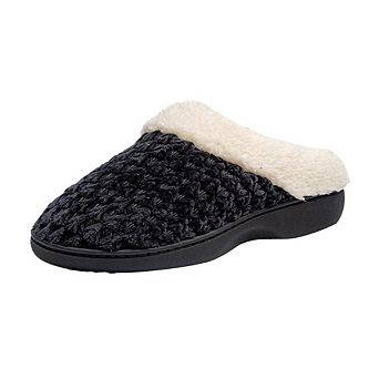 Roxoni Women's Timeless Knitted Pattern Fur Slippers Soft, Stylish & Cozy for Indoor/Outdoor Wear