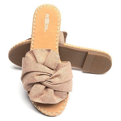 Roxoni Women’s Open-Toe Slide Sandals Comfortable Indoor/Outdoor Summer Slippers