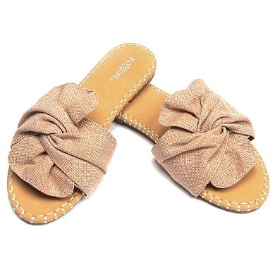 Roxoni Women’s Open-Toe Slide Sandals Comfortable Indoor/Outdoor Summer Slippers