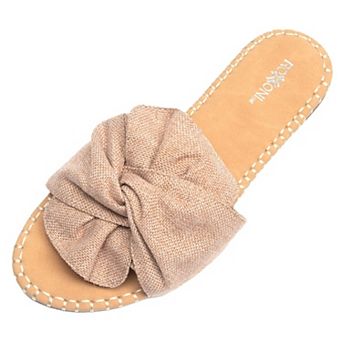 Roxoni Women’s Open-Toe Slide Sandals Comfortable Indoor/Outdoor Summer Slippers