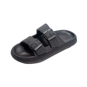 Roxoni Women’s Slip-On Sandals Casual Summer Slides with Adjustable Buckle for Indoor & Outdoor