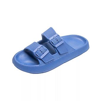Roxoni Women’s Slip-On Sandals Casual Summer Slides with Adjustable Buckle for Indoor & Outdoor