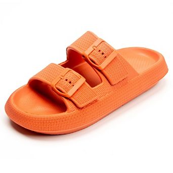 Roxoni Women’s Slip-On Sandals Casual Summer Slides with Adjustable Buckle for Indoor & Outdoor