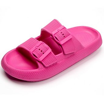 Roxoni Women’s Slip-On Sandals Casual Summer Slides with Adjustable Buckle for Indoor & Outdoor
