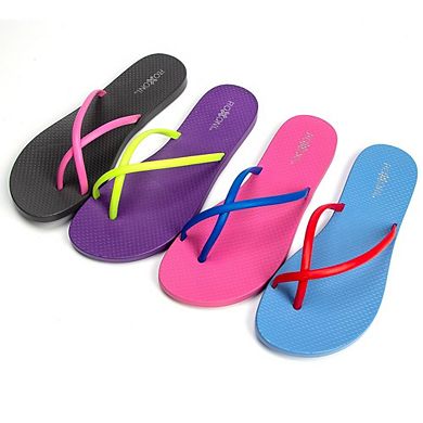 Roxoni Women’s Indoor/Outdoor Summer Slippers Latex Rubber Sole