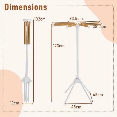 Foldable Clothes Drying Rack 40 Hanger Slots Indoor Laundry Stand