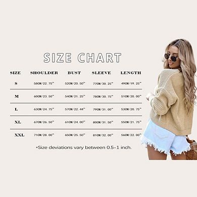 Women's Long Sleeve Open Front Knit Cropped Cardigan Sweaters Drop Shoulder Sweater Coats