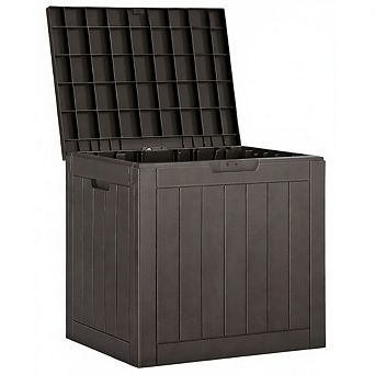 31 Gallon Resin Deck Box Waterproof UV Resistant Outdoor Storage