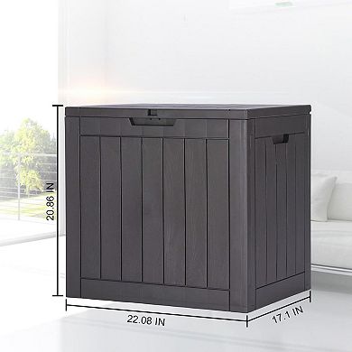 31 Gallon Resin Deck Box Waterproof UV Resistant Outdoor Storage