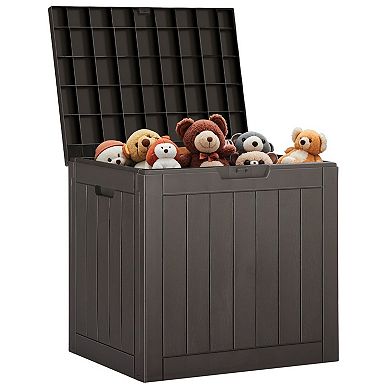 31 Gallon Resin Deck Box Waterproof UV Resistant Outdoor Storage