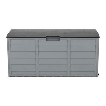 Outdoor Plastic Storage Deck Box 260L Lockable Seat with Wheels