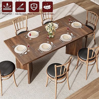 70.9'' Dining Table for 6, Farmhouse Rectangular kitchen Table and Dinner Desk for Dining Room