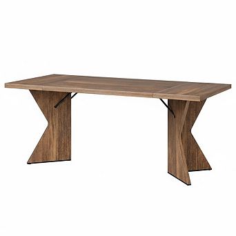 70.9'' Dining Table for 6, Farmhouse Rectangular kitchen Table and Dinner Desk for Dining Room