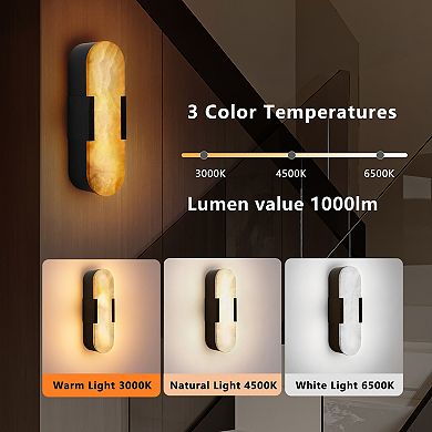 3.5 in. LED Wall Sconce with Marble Shade (Set of 2)