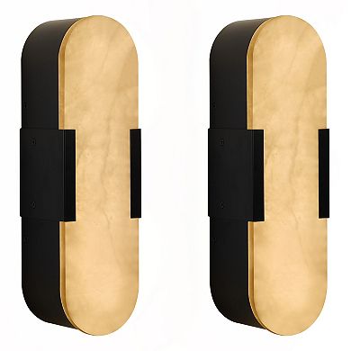 3.5 in. LED Wall Sconce with Marble Shade (Set of 2)