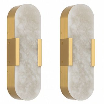 3.5 in LED Wall Sconce with Marble Shade (Set of 2)