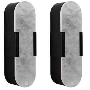 3.5 in LED Wall Sconce with Marble Shade (Set of 2)